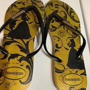 Disney Beauty and the Beast size 7/8 flip flops